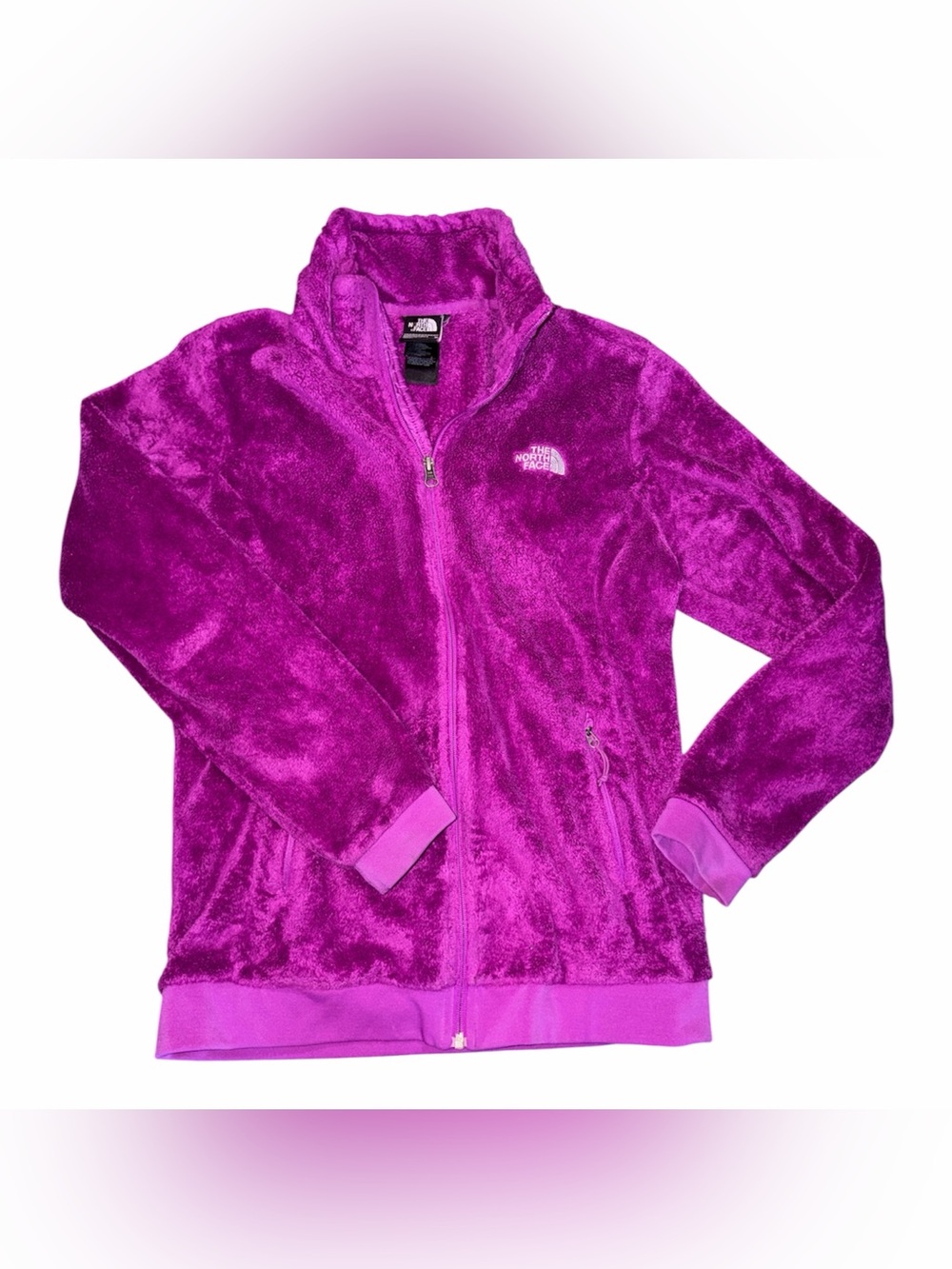 The North Face Kids Purple Fleece Jacket with White Logo